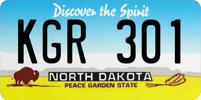 ND license plate KGR301