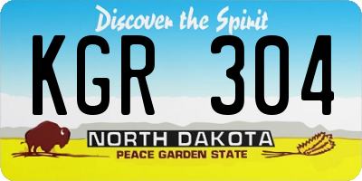 ND license plate KGR304
