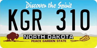 ND license plate KGR310