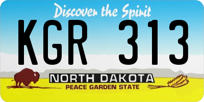 ND license plate KGR313