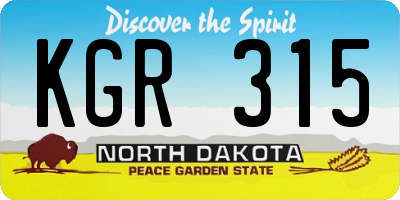 ND license plate KGR315