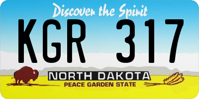ND license plate KGR317