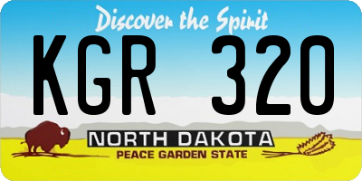 ND license plate KGR320