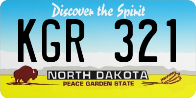 ND license plate KGR321