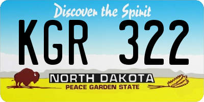 ND license plate KGR322