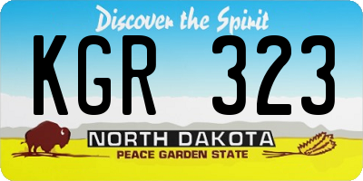 ND license plate KGR323