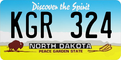 ND license plate KGR324