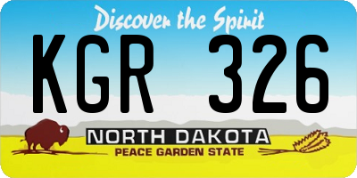 ND license plate KGR326