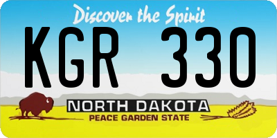 ND license plate KGR330