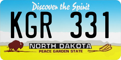 ND license plate KGR331