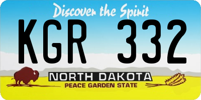 ND license plate KGR332
