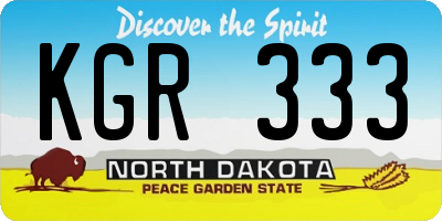 ND license plate KGR333