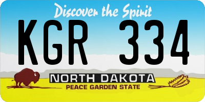 ND license plate KGR334