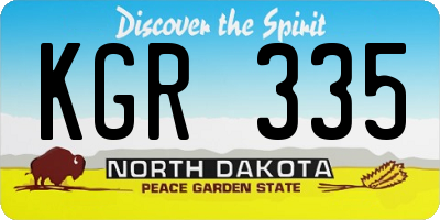 ND license plate KGR335