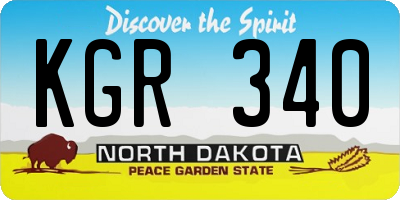 ND license plate KGR340