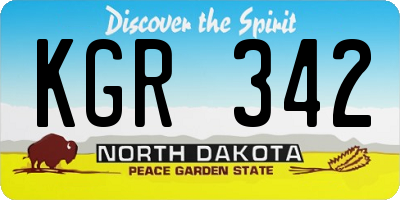 ND license plate KGR342