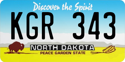 ND license plate KGR343