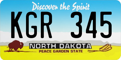 ND license plate KGR345