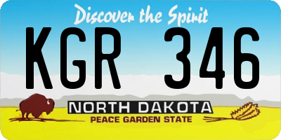 ND license plate KGR346