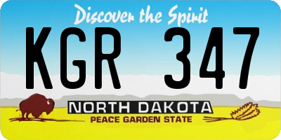 ND license plate KGR347
