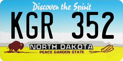 ND license plate KGR352