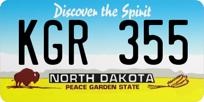 ND license plate KGR355