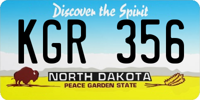 ND license plate KGR356