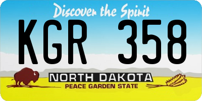 ND license plate KGR358