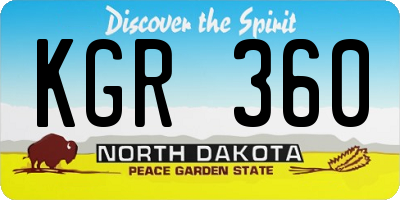 ND license plate KGR360