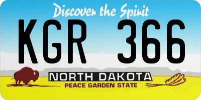 ND license plate KGR366