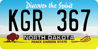 ND license plate KGR367