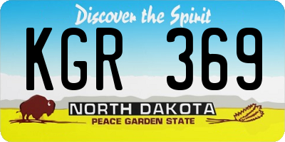 ND license plate KGR369
