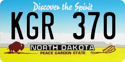 ND license plate KGR370