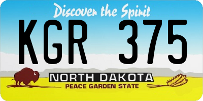 ND license plate KGR375
