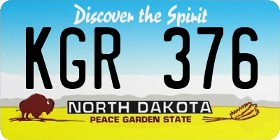 ND license plate KGR376