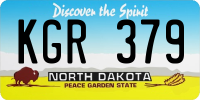 ND license plate KGR379