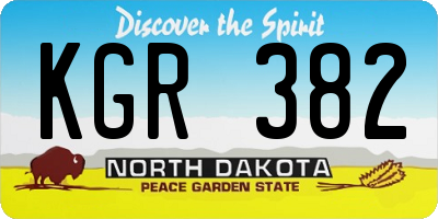 ND license plate KGR382