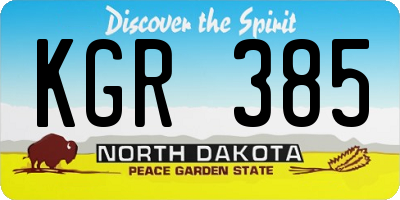 ND license plate KGR385
