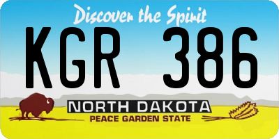 ND license plate KGR386
