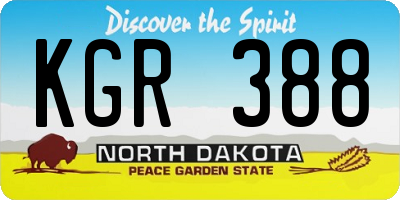 ND license plate KGR388
