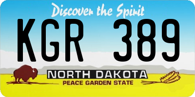 ND license plate KGR389