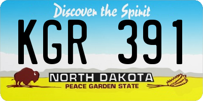 ND license plate KGR391