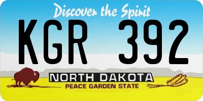 ND license plate KGR392