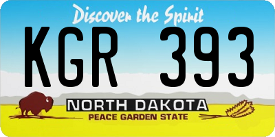ND license plate KGR393