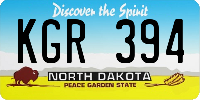 ND license plate KGR394