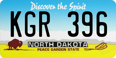 ND license plate KGR396