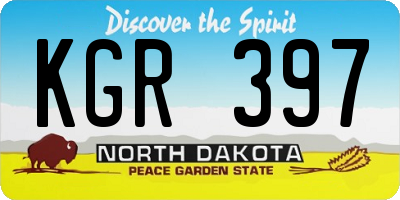 ND license plate KGR397