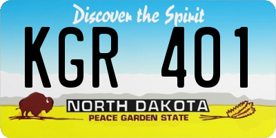 ND license plate KGR401