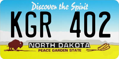 ND license plate KGR402