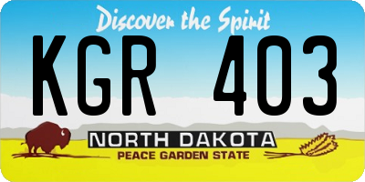 ND license plate KGR403